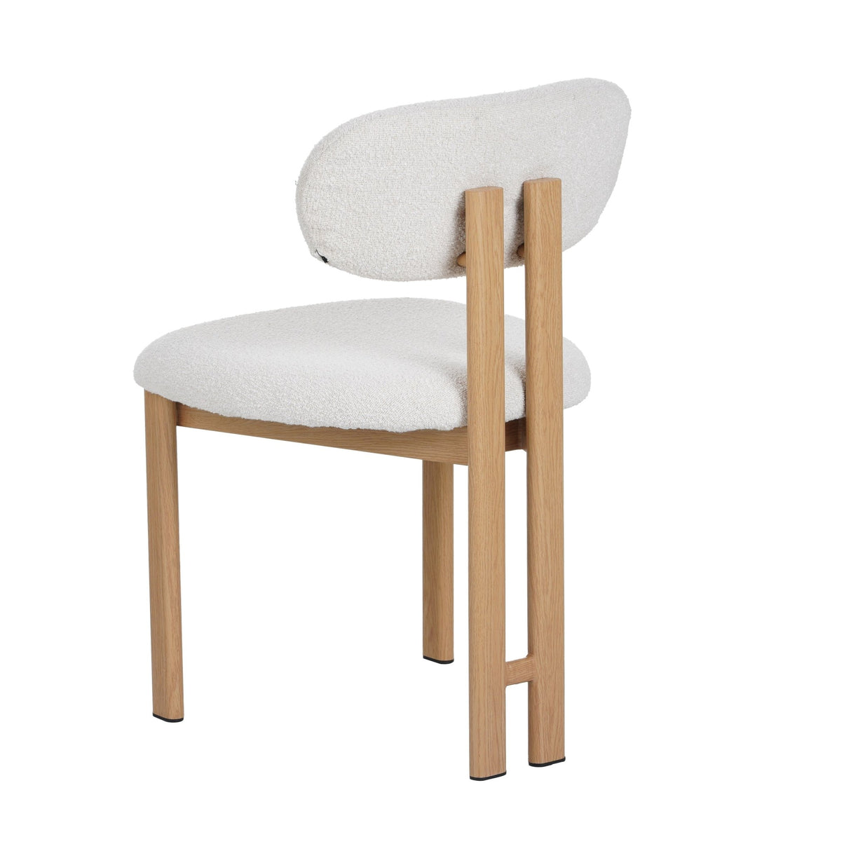 Japandi Dining Room Chair Miyo Bouclé Beige - Oak Look Frame