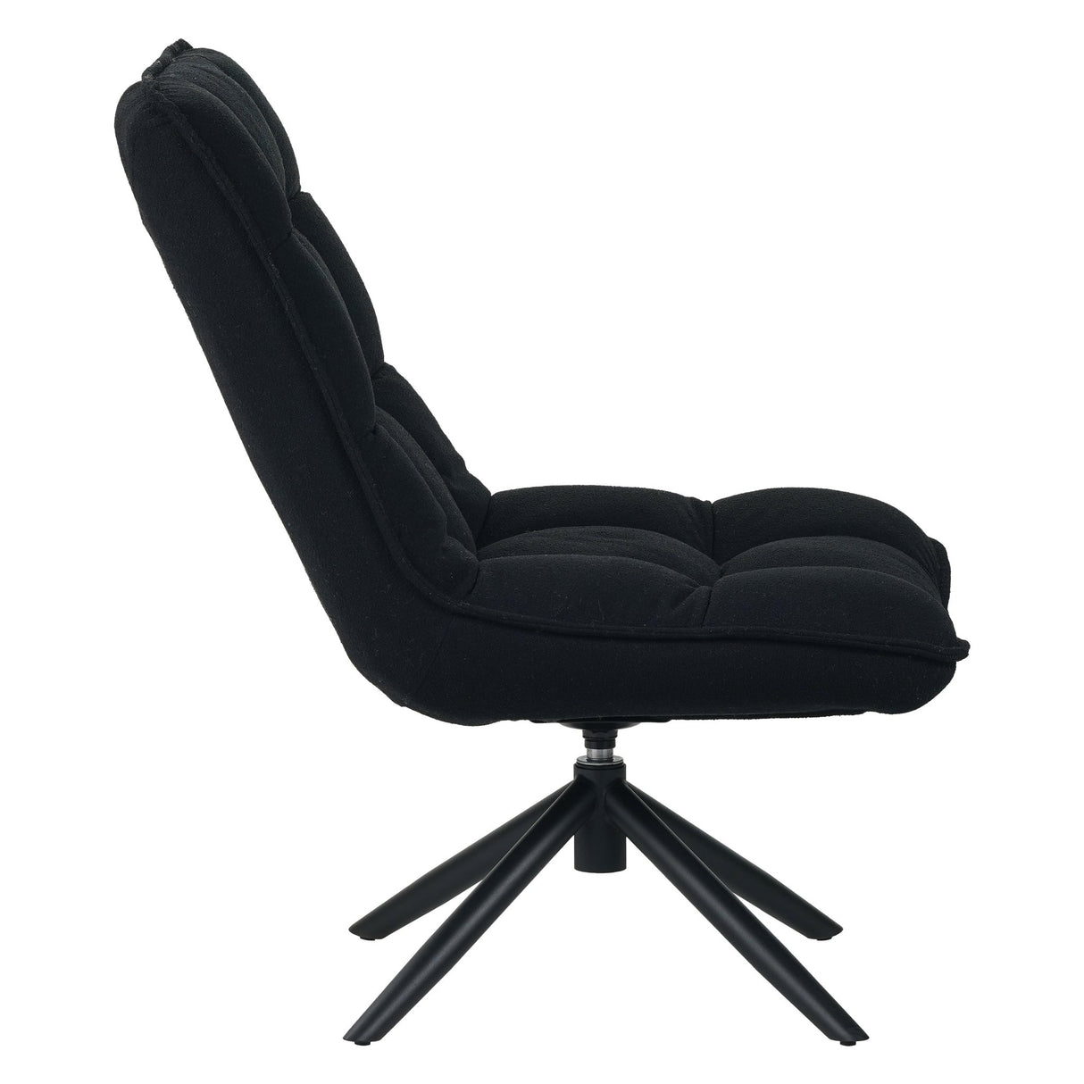 Yuki Black Bouclé Swivel Armchair 360° Rotatable