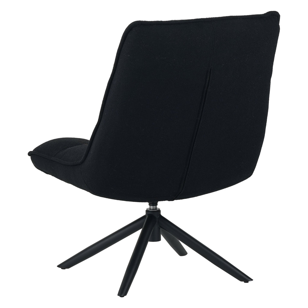 Yuki Black Bouclé Swivel Armchair 360° Rotatable