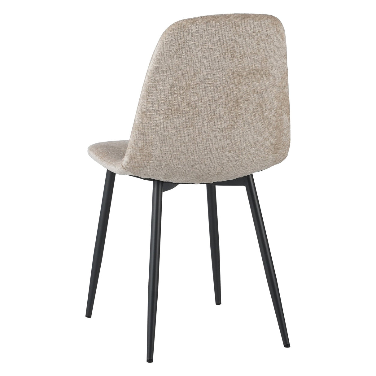 Set of 4 Scandinavian Dining Chairs Beige Chenille Fabric Swift - Without Armrests