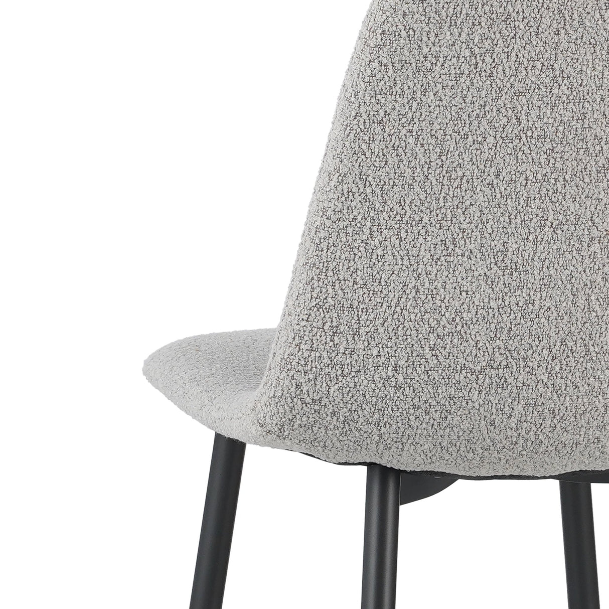 Set of 4 Scandinavian Dining Chairs Natural Melange Bouclé Fabric Swift - Without Armrests