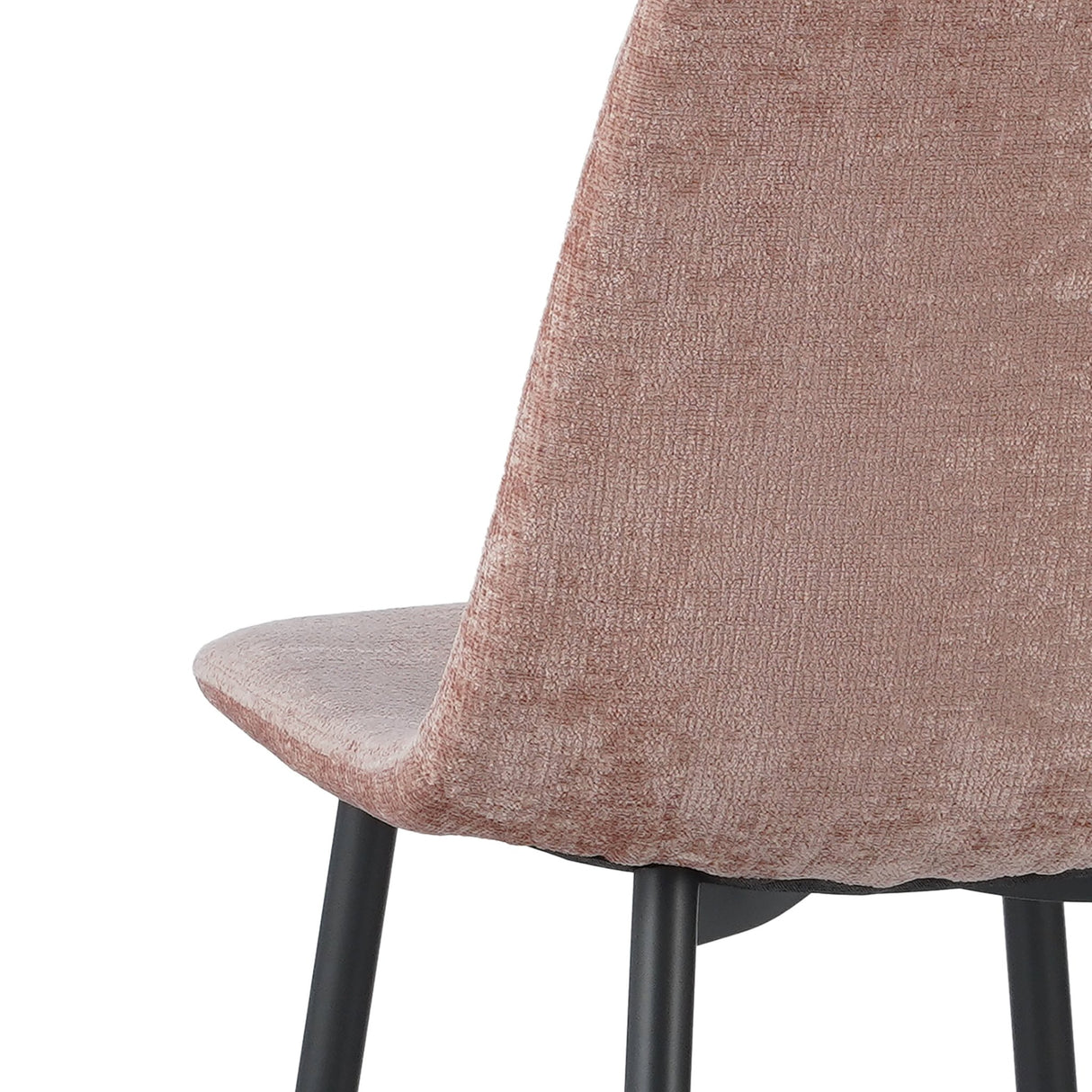 Set of 4 Scandinavian Dining Chairs Old Pink Chenille Fabric Swift - Without Armrests