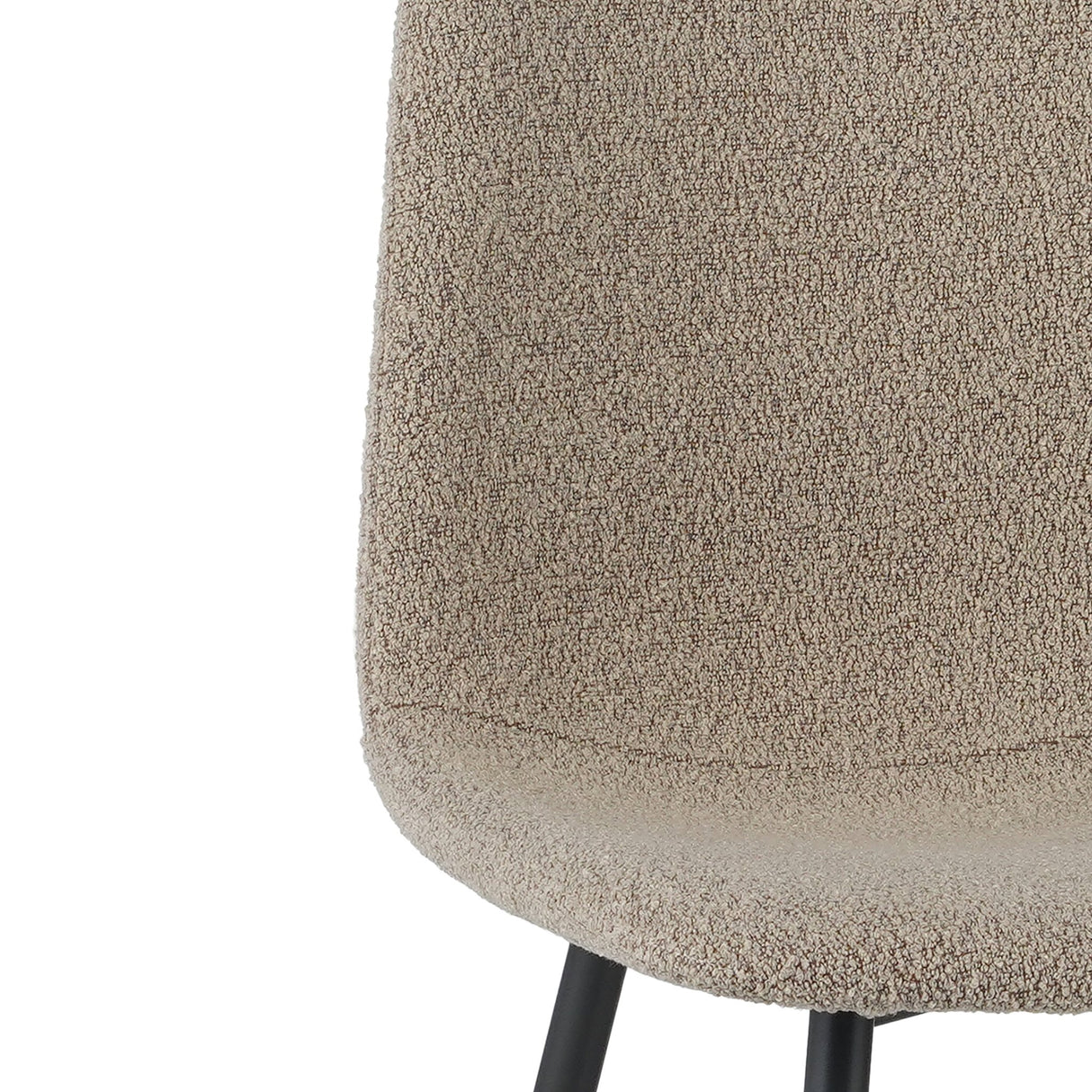 Set of 4 Scandinavian Dining Chairs Latte Bouclé Fabric Swift - Without Armrests