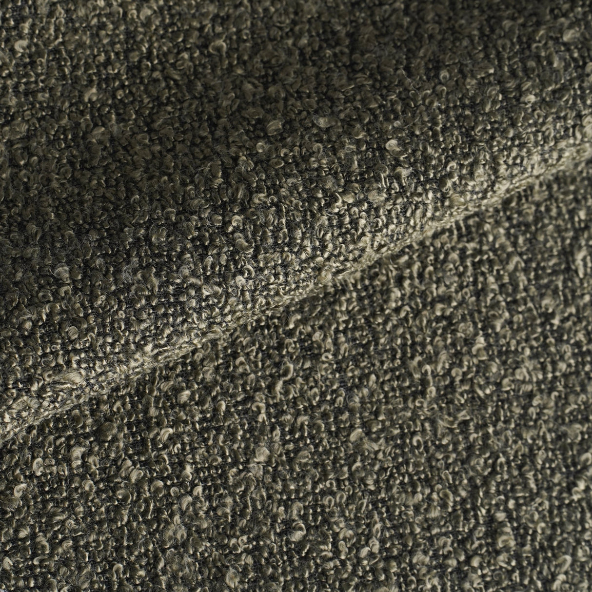 Modern Dining Chair Green Boucle Fabric Sway - Chrome Frame - Without Armrests