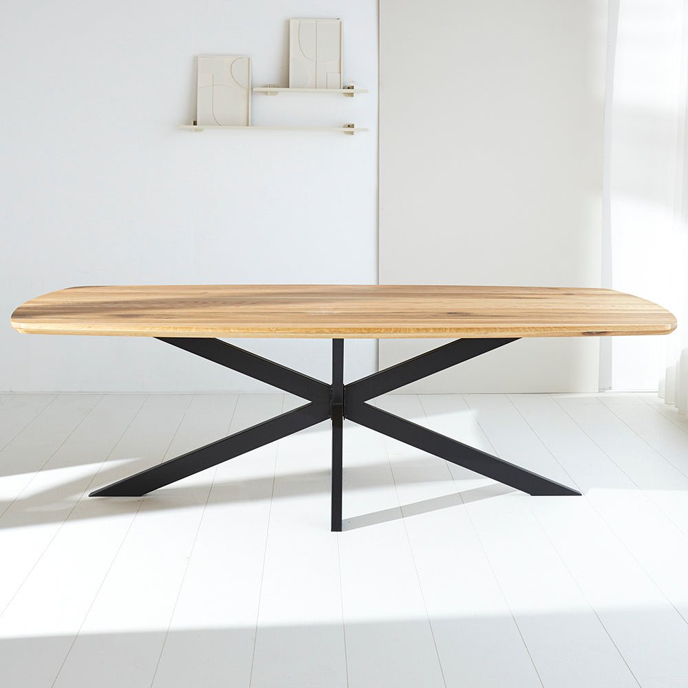 Dining Table Mikkel Oak Danish Oval Matrix Frame Large