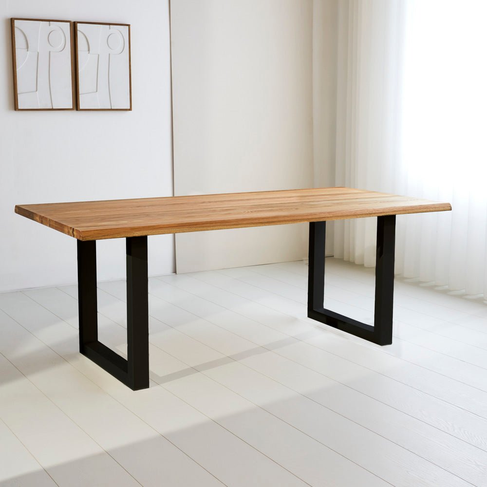 Dining Table Milas Oak U-leg Black
