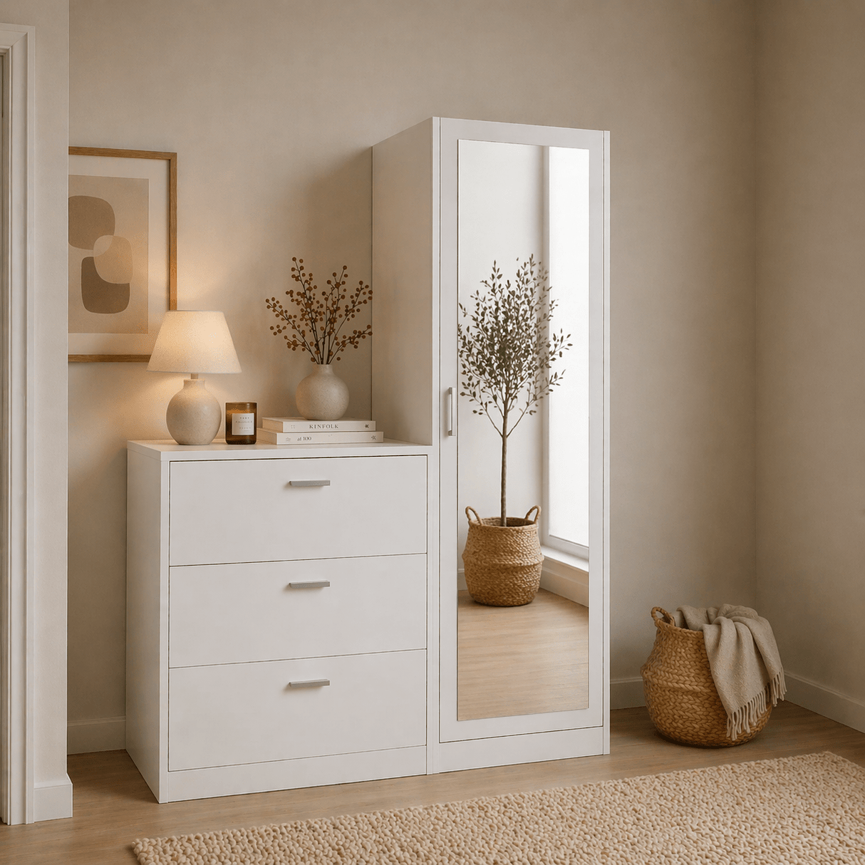 Wall cabinet Jade white melamine 60x72x47 cm