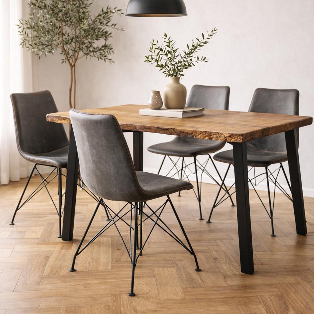 Industrial Dining Chair Viano Anthracite - Without Armrests