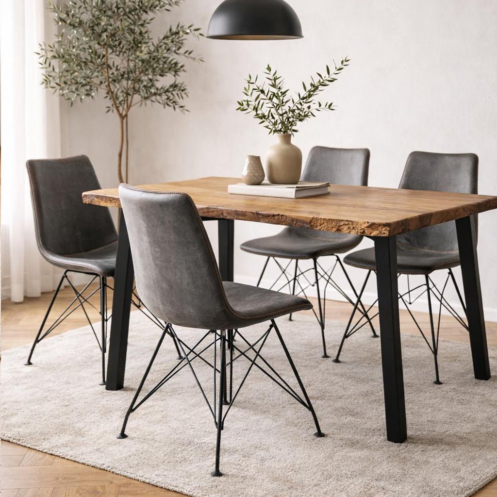 Industrial Dining Chair Viano Anthracite - Without Armrests