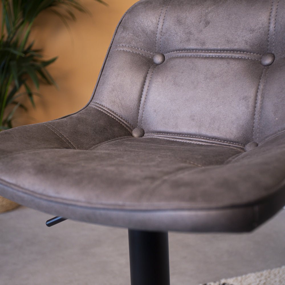 Barstool Keston Dimehouse Anthracite LxWxH 82x52x39 Microfiber Atmospheric photo detail