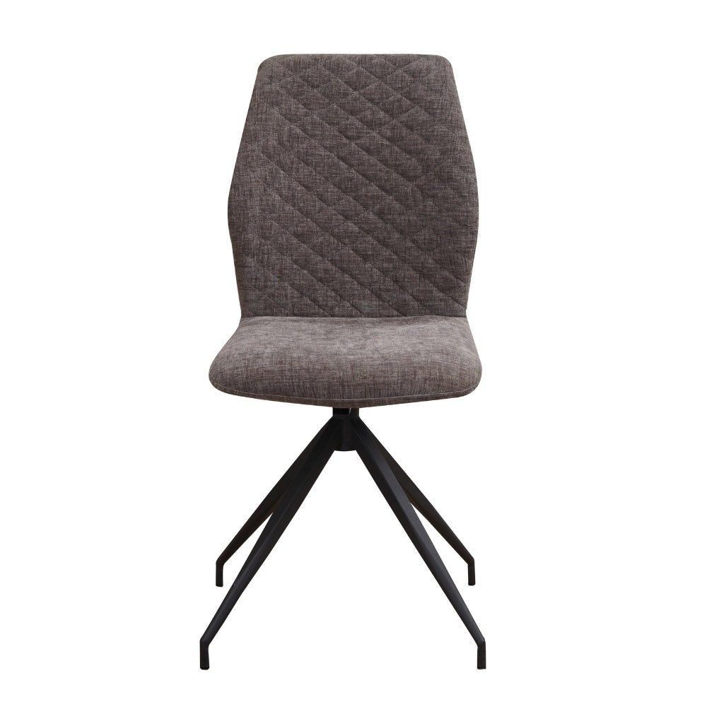 Dining room chair Charly chenille Dimehouse Taupe LxWxH 67x60x51 Fabric White photo front view