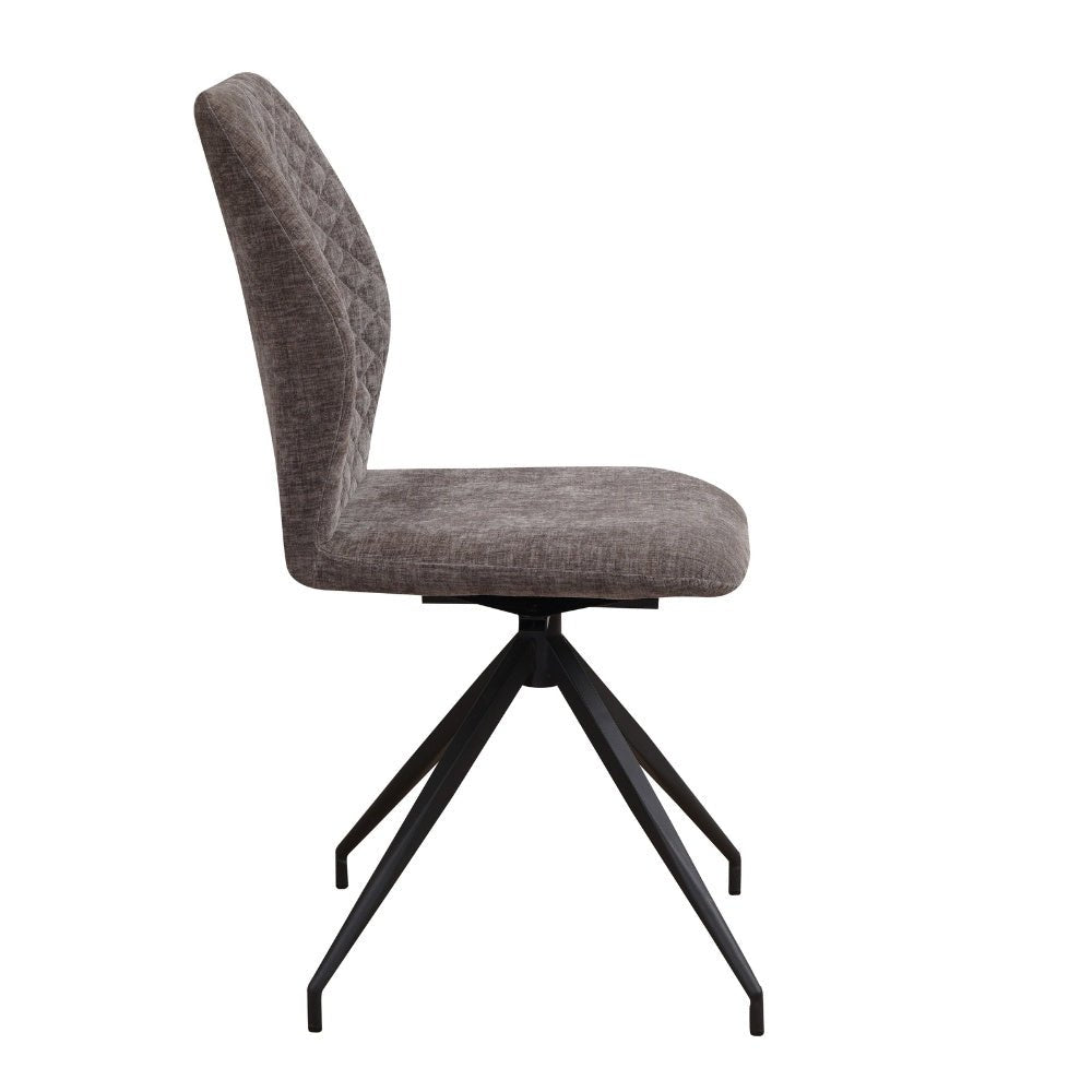 Dining room chair Charly chenille Dimehouse Taupe LxWxH 67x60x51 Fabric White photo side view