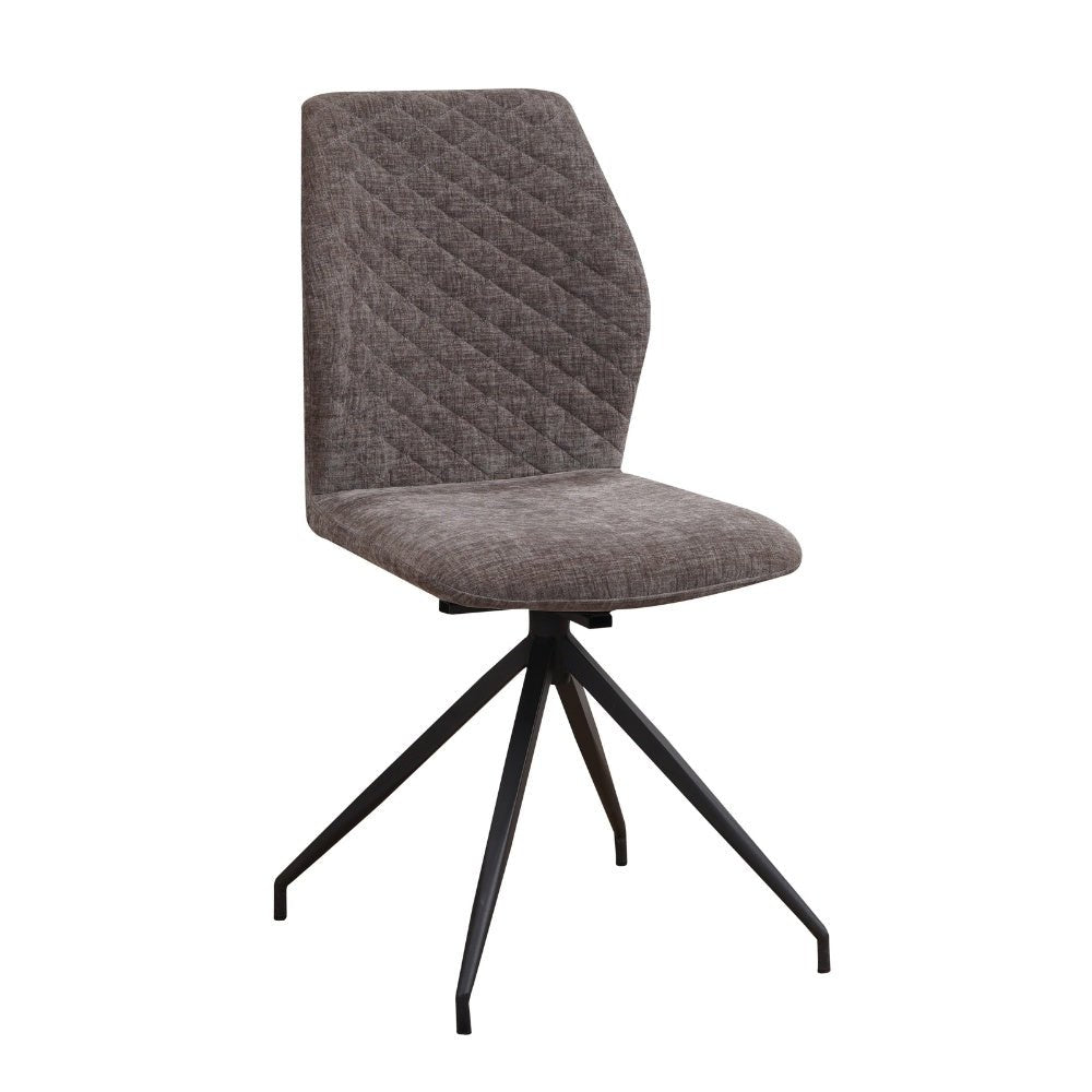Dining room chair Charly chenille Dimehouse Taupe LxWxH 67x60x51 Fabric White photo diagonal front view