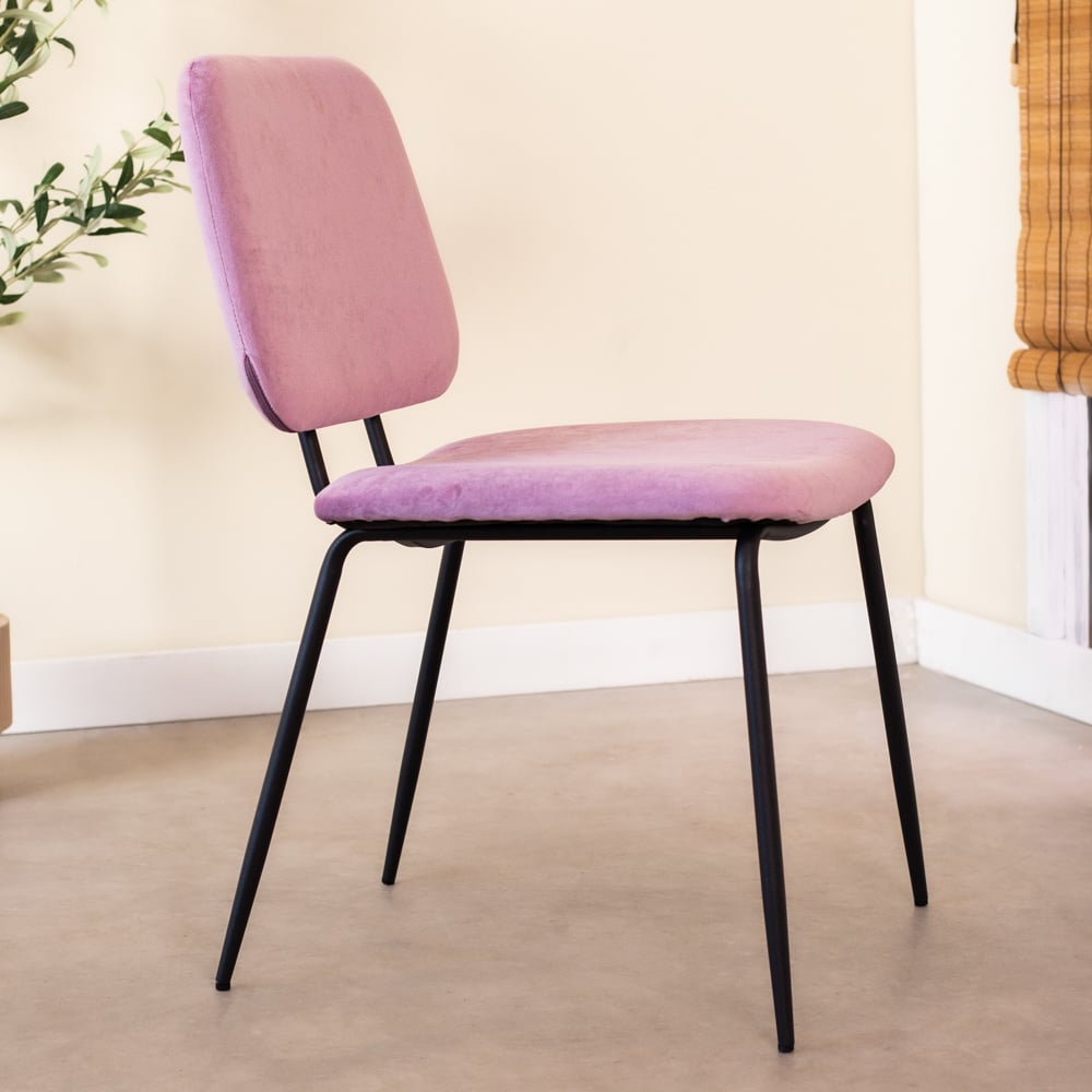 Dining room chair Jerry Dimehouse Pink LxWxH 65x53x52 Fabric Atmospheric photo side view