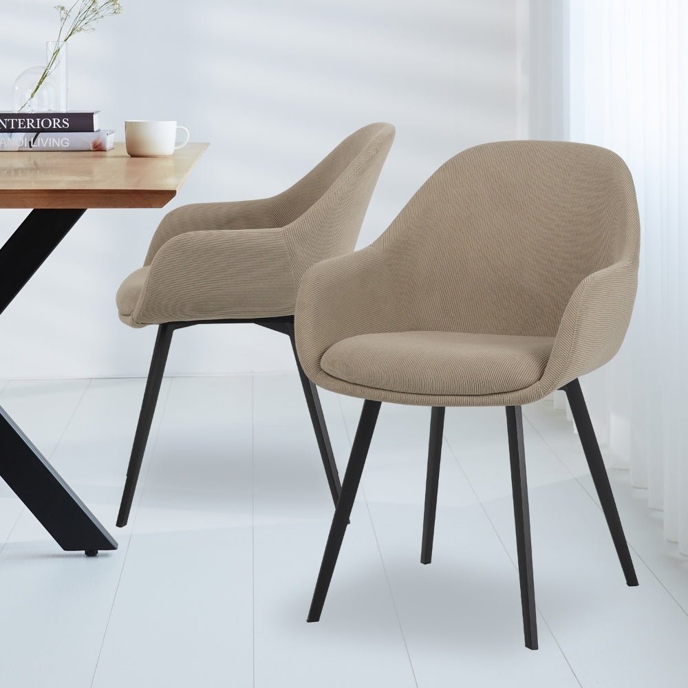 Dining room chair Remy Dimehouse Taupe LxWxH 64x59x58 Atmospheric photo diagonal front view