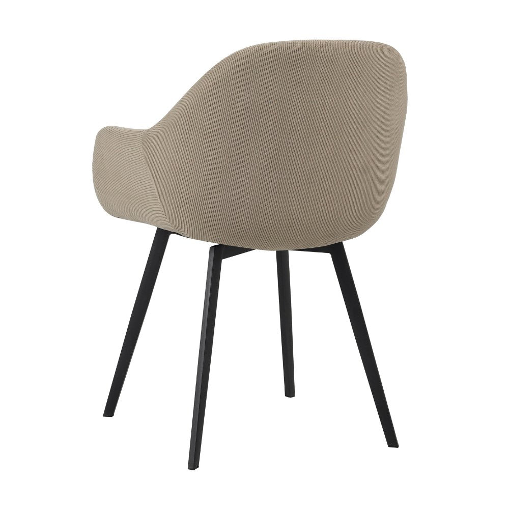 Dining room chair Remy Dimehouse Taupe LxWxH 64x59x58 White photo diagonal rear view
