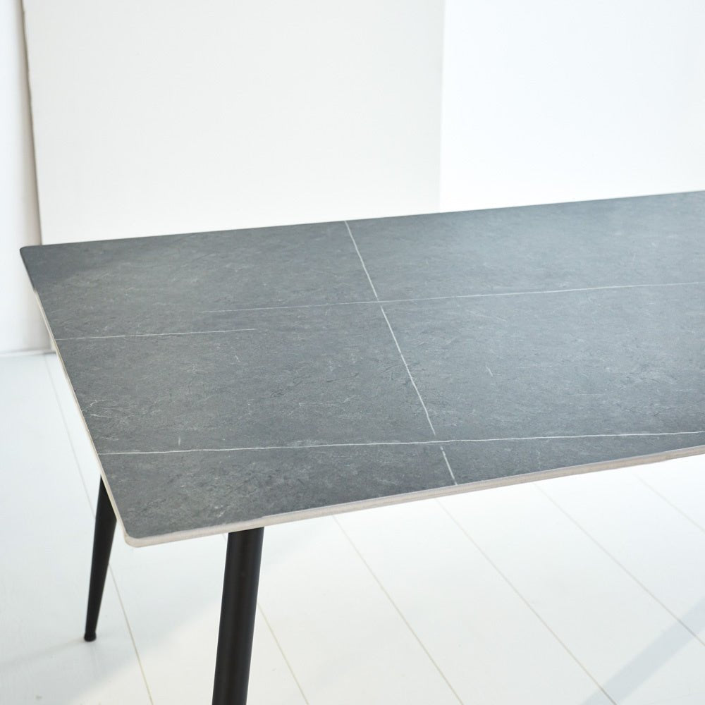 Jules Gray dining table Dimehouse Gray LxWxH 78x27x10 Sintered stone Atmospheric photo detail