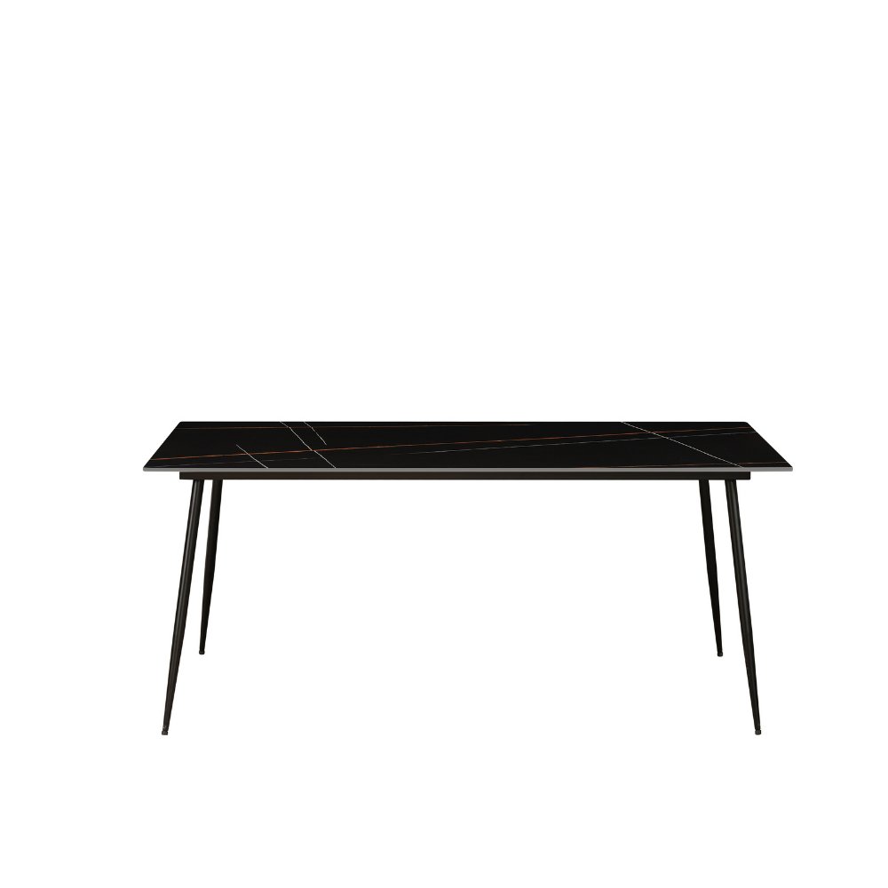Jules Black dining table Dimehouse Black LxWxH 78x27x10 Sintered stone White photo diagonal front view