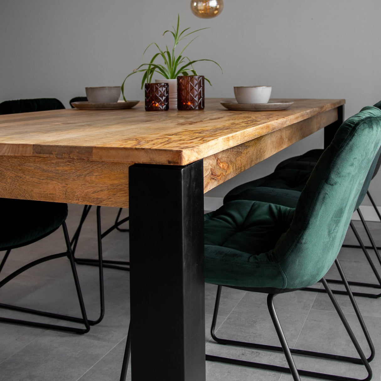 Dining table Kansas Dimehouse Brown LxWxH 248x108x25 Mango wood Atmospheric photo detail