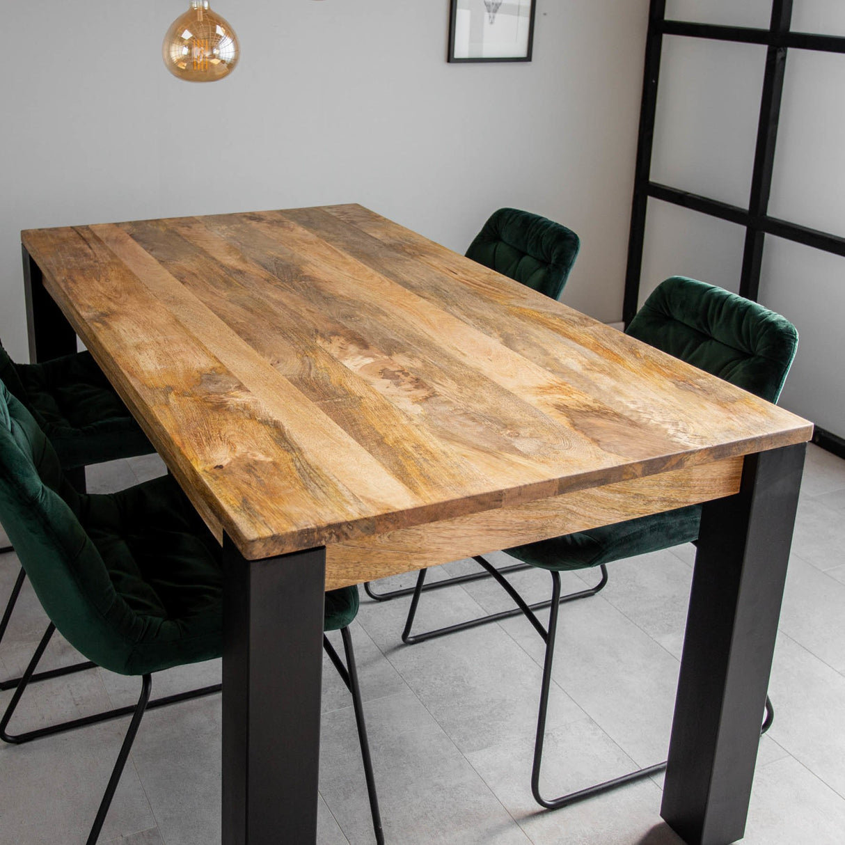 Dining table Kansas Dimehouse Brown LxWxH 187x98x20 Mango wood Atmospheric photo detail