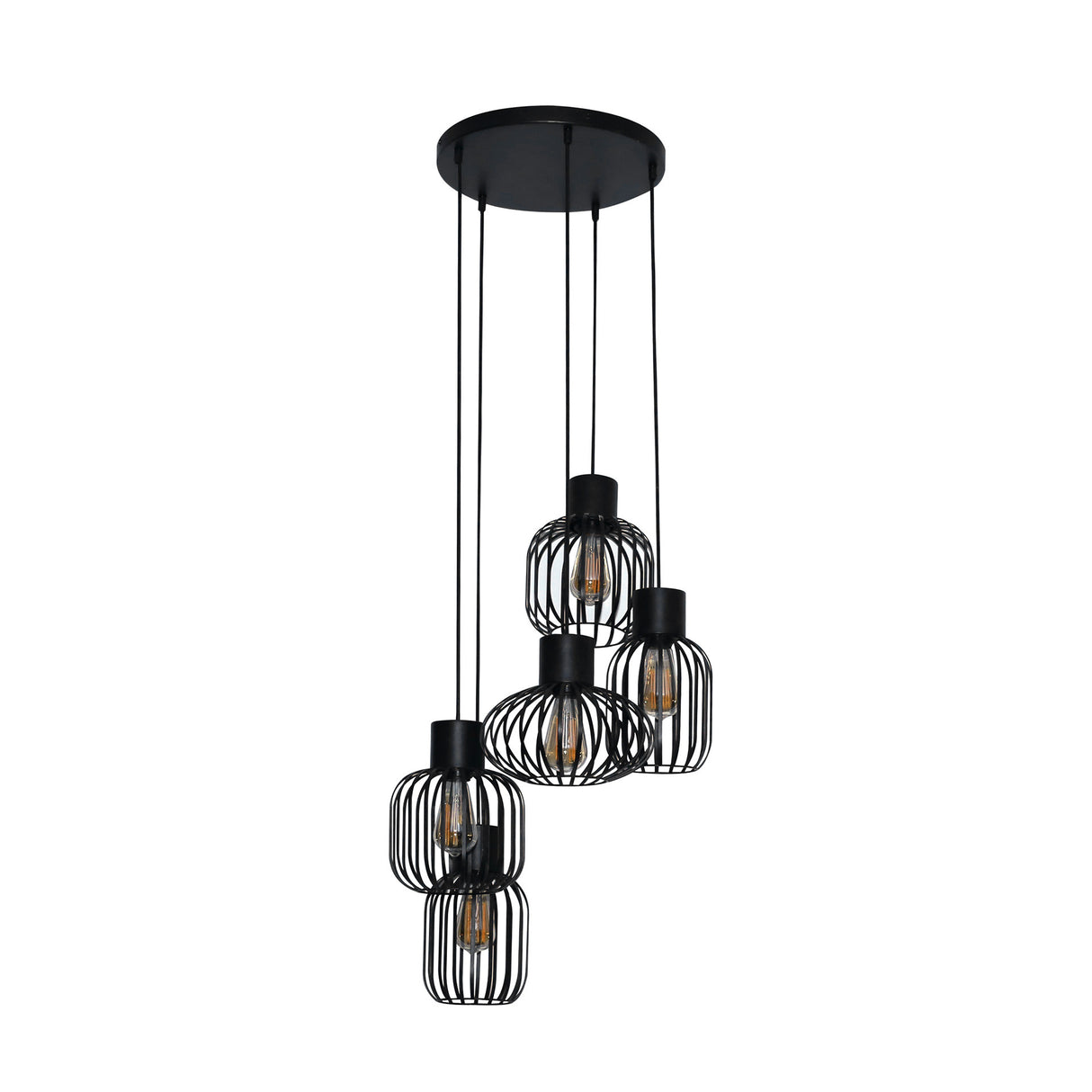 Hanging lamp Hannes DH Interior Charcoal LxWxH 51x51x19 Metal White photo front view