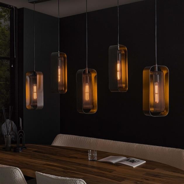 Hanging lamp Jeff DH Interior Black LxWxH 141x51x15 Metal Atmospheric photo diagonal front view