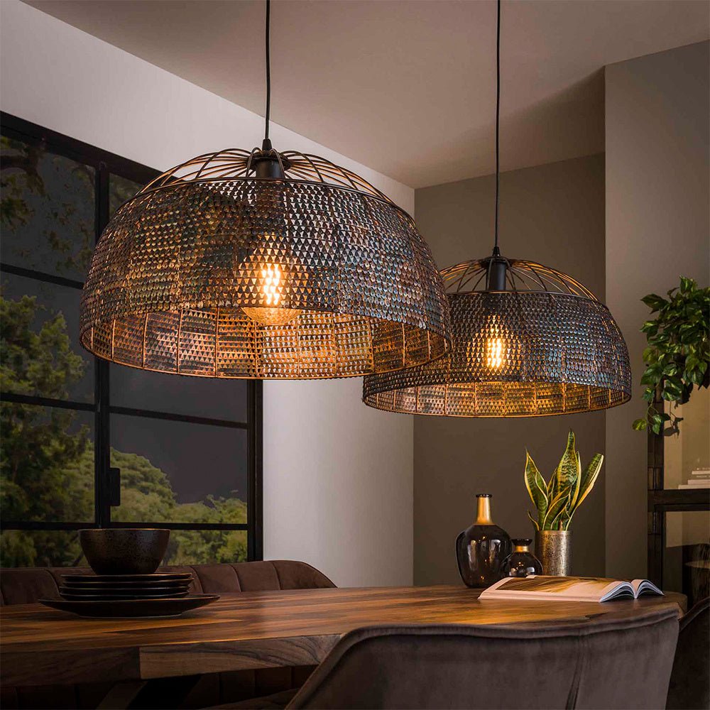 Hanging lamp Jessica DH Interior Brown LxWxH 63x63x43 Black brown Atmospheric photo in situation