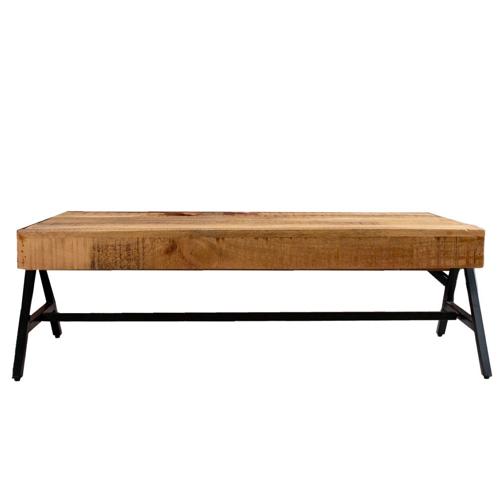 Coffee table Avia Dimehouse Brown LxWxH 125x80x16 Mango wood White photo front view