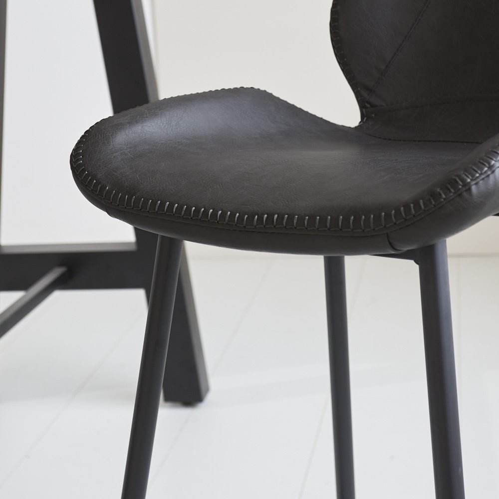 Bar stool Beau artificial leather Dimehouse Anthracite LxWxH 82x54x52 Faux leather Atmospheric photo detail