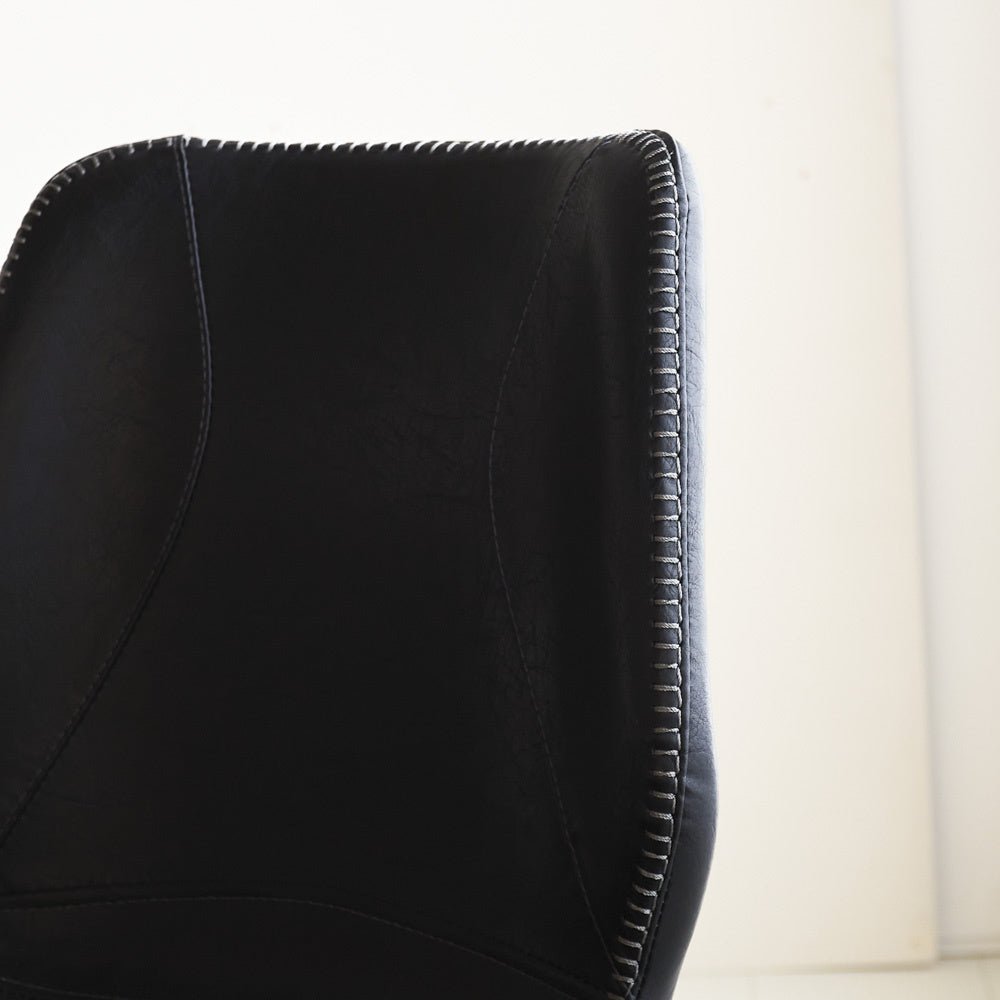 Bar stool Beau artificial leather Dimehouse Black LxWxH 84x54x52 Faux leather Atmospheric photo detail