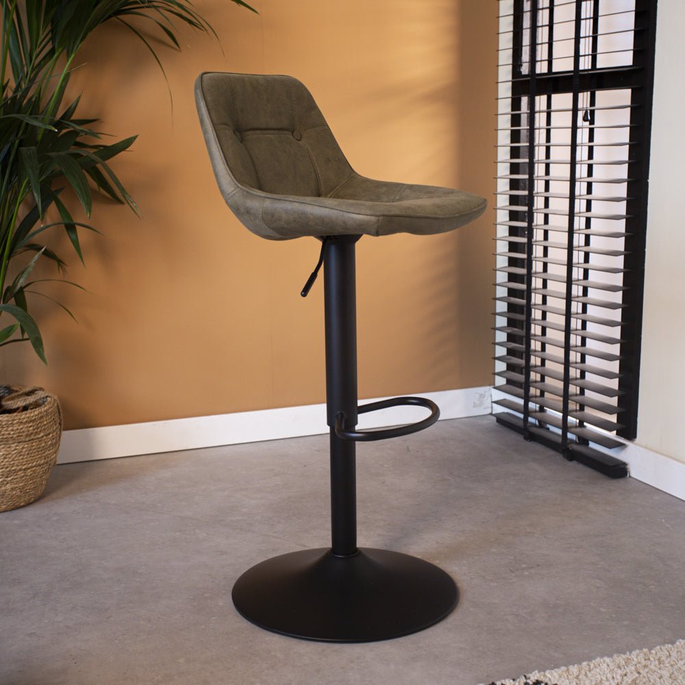Barstool Keston Dimehouse Green LxWxH 82x52x39 Microfiber Atmospheric photo side view