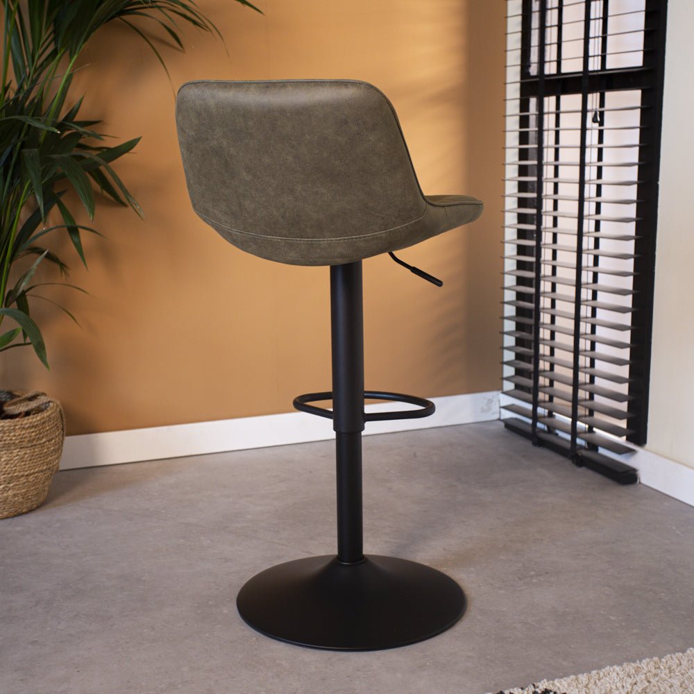 Barstool Keston Dimehouse Green LxWxH 82x52x39 Microfiber Atmospheric photo diagonal rear view
