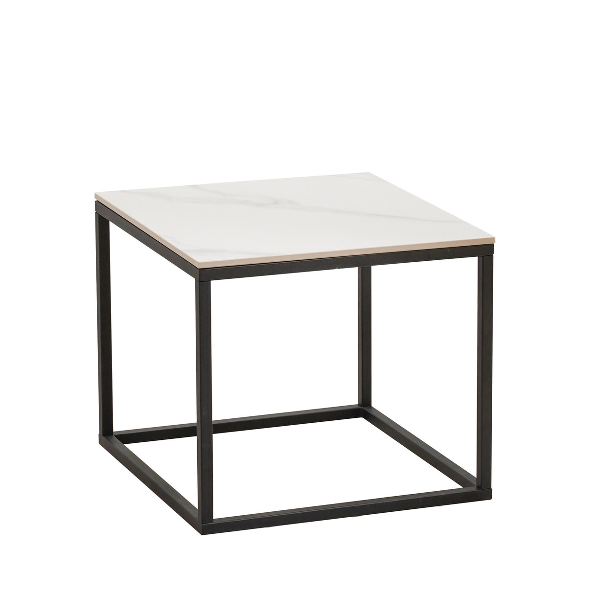 Side table Fien Dimehouse White LxWxH 63x63x10 Sintered stone White photo side view