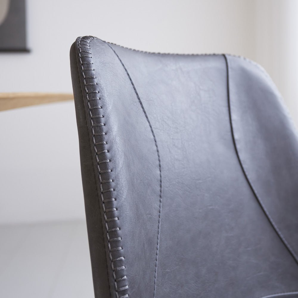 Dining room chair Beau artificial leather Dimehouse Anthracite LxWxH 72x68x50 Faux leather Atmospheric photo detail