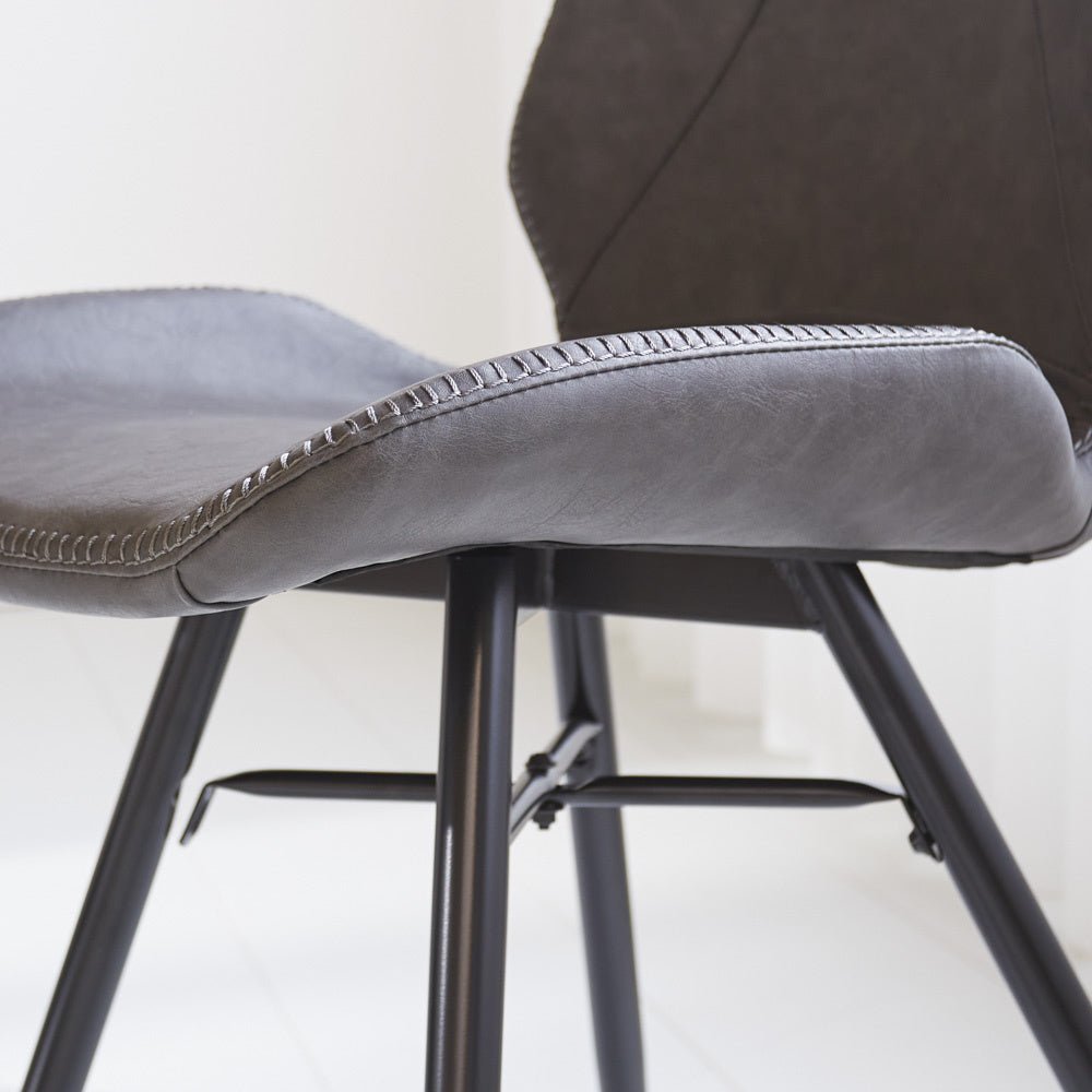 Dining room chair Beau artificial leather Dimehouse Anthracite LxWxH 72x68x50 Faux leather Atmospheric photo detail
