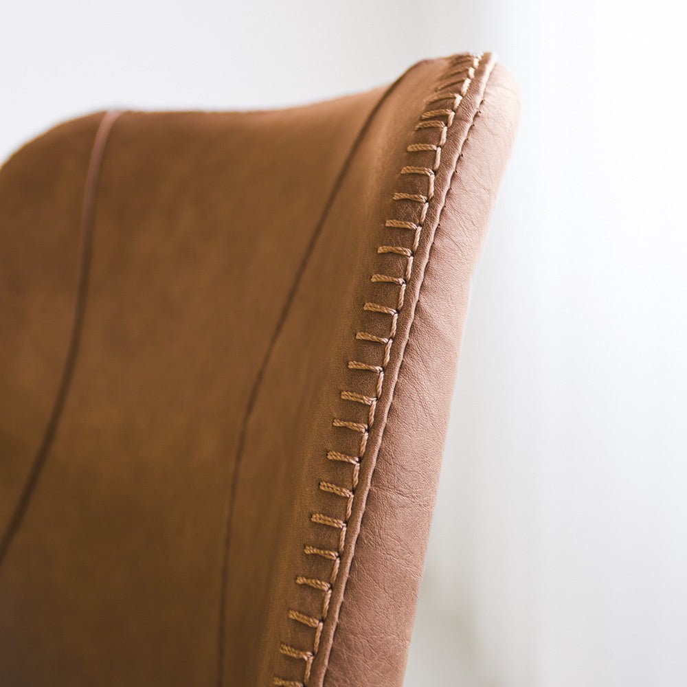 Dining room chair Beau artificial leather Dimehouse Cognac LxWxH 72x68x50 Faux leather Atmospheric photo detail