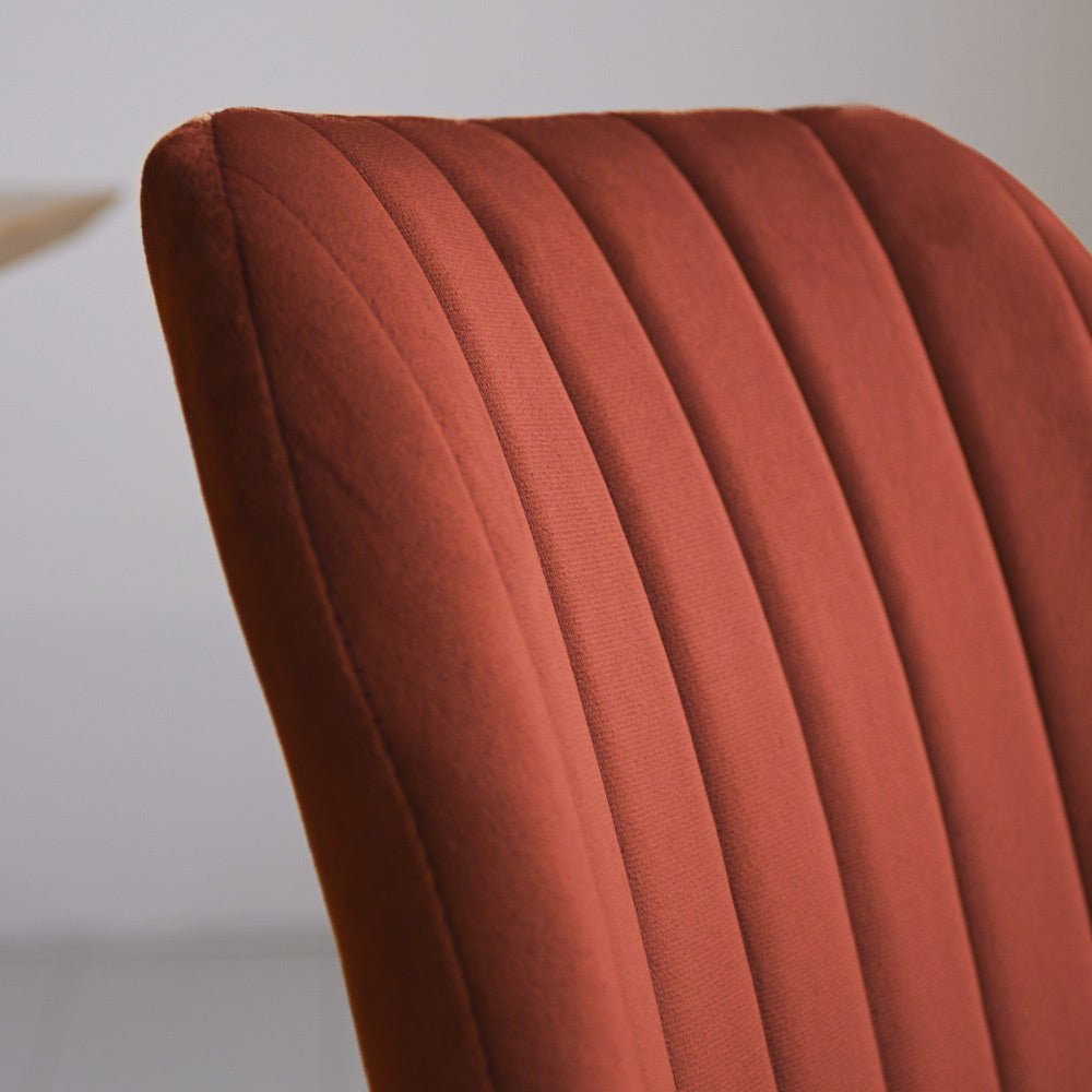 Dining room chair Beau velvet Dimehouse Copper LxWxH 71x67x49 Fabric Atmospheric photo detail
