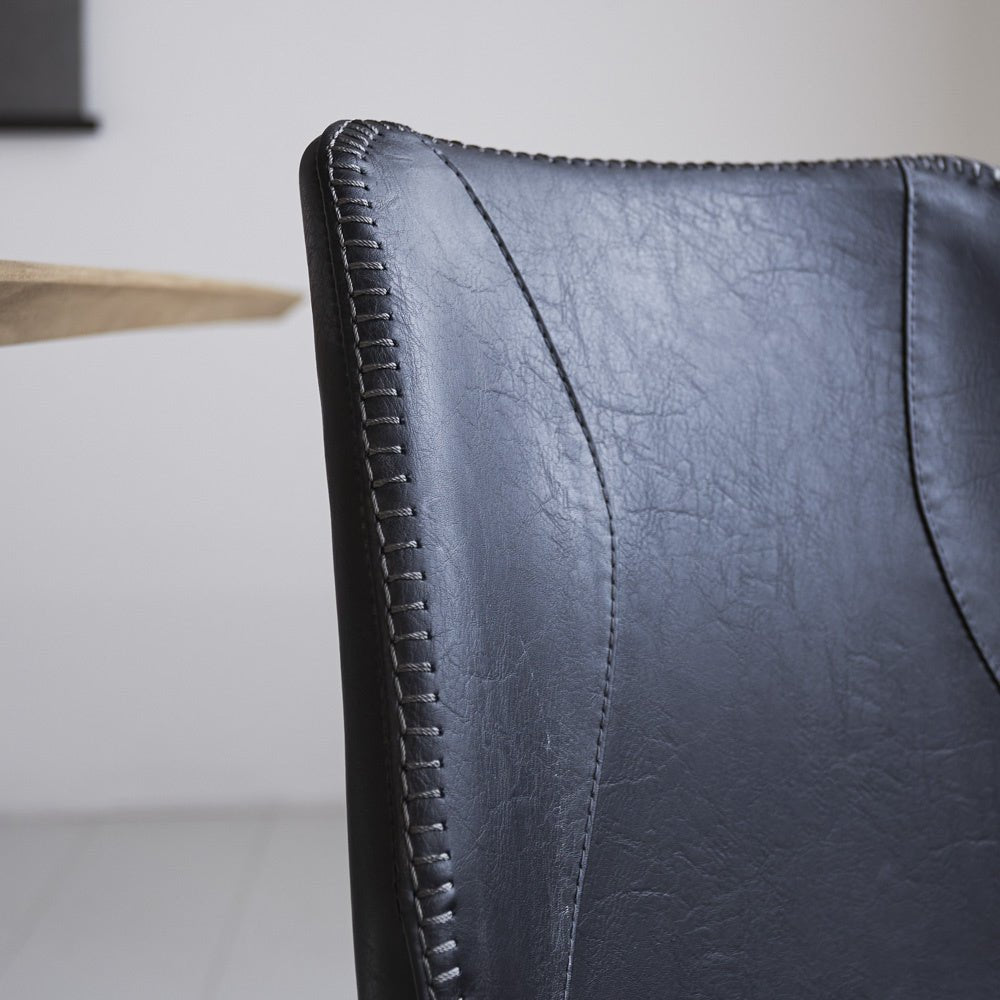 Dining room chair Beau artificial leather Dimehouse Black LxWxH 72x68x50 Faux leather Atmospheric photo detail