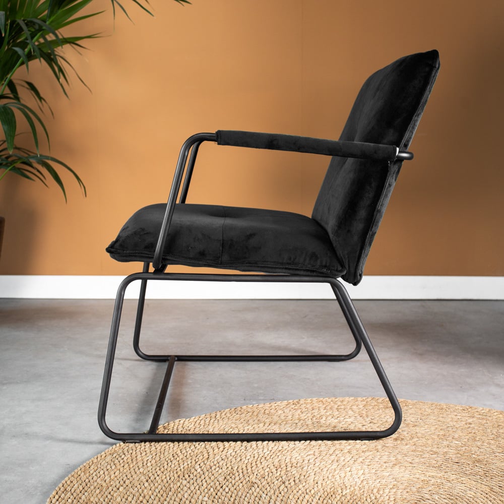 Hailey Velvet armchair Dimehouse Dark green LxWxH 66x64x37 Velvet Atmospheric photo side view