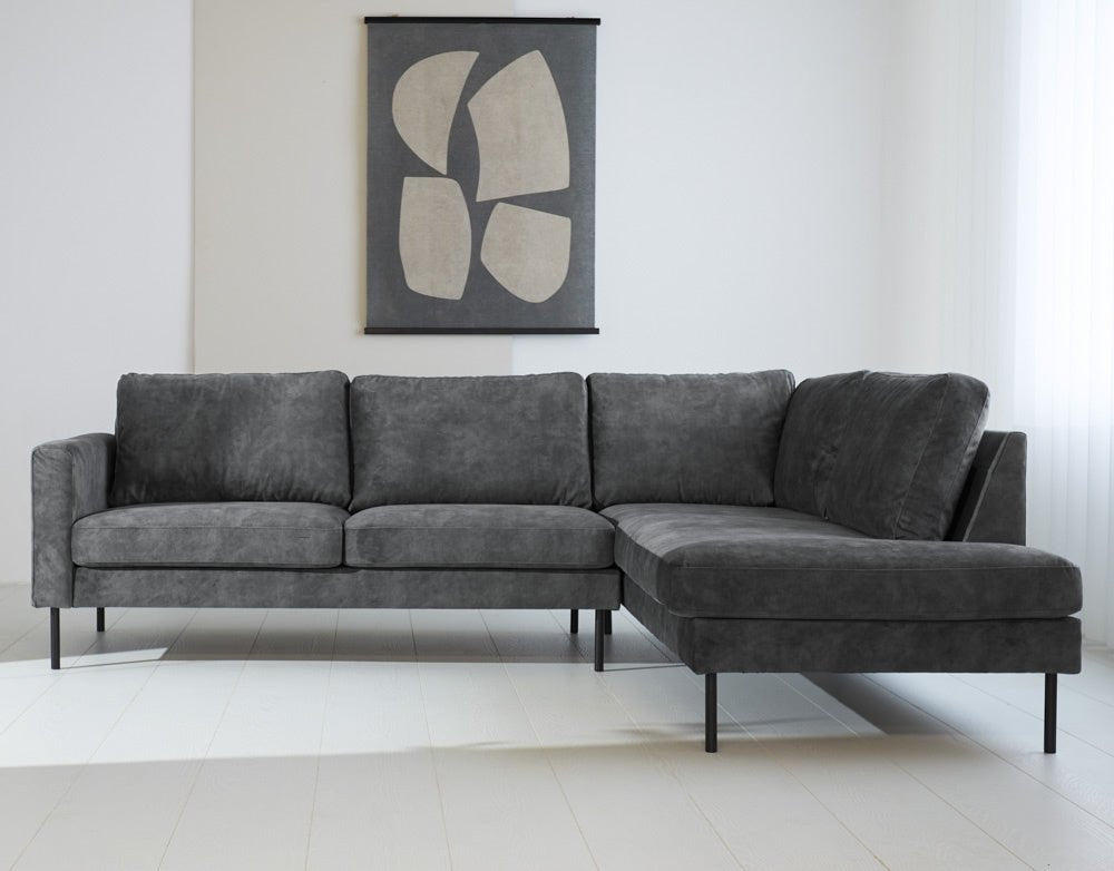 Sofa Gaya DeGeBe Anthracite Fabric Atmospheric photo front view