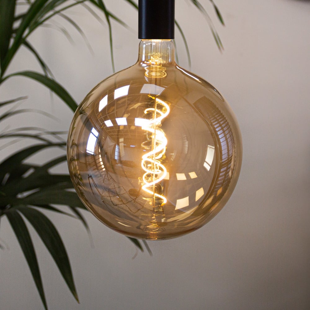 Light source LED filament sphere Ø 20 5W 2100K Dimehouse Amber LxWxH 30x30x15 Glass Atmospheric photo diagonal front view