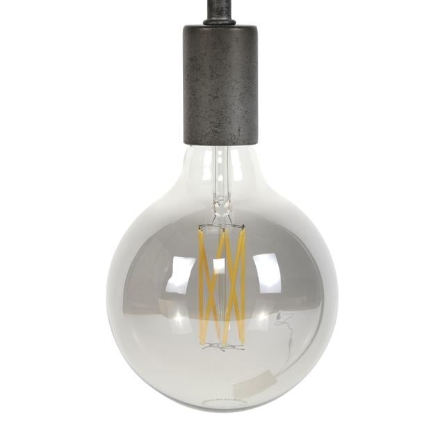 Light source LED filament Bulb Ø12.5 Smoke DH Interior Gray LxWxH 18x13x13 Glass White photo front view