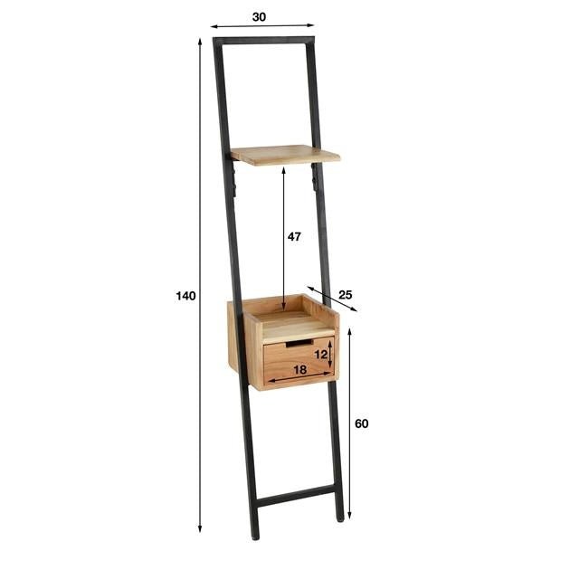 Bedside table Vanessa DH Interior Acacia LxWxH 140x30x25 Acacia wood White photo size indication