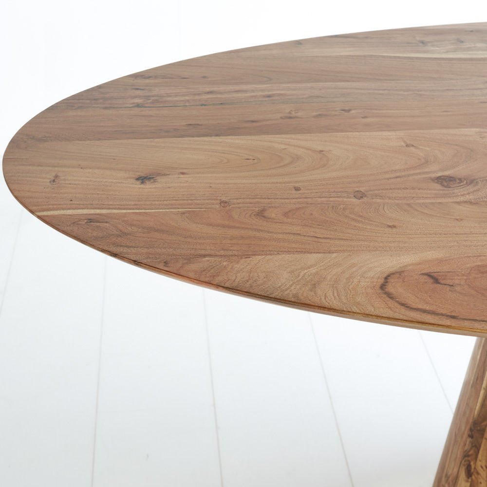 Dining table Amelia Dimehouse Oak LxWxH 248x108x11 Acacia wood Atmospheric photo diagonal front view