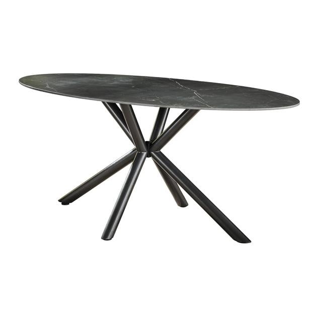 Dining table Sophie DH Interior Black LxWxH 189x99x9 Ceramic White photo diagonal front view