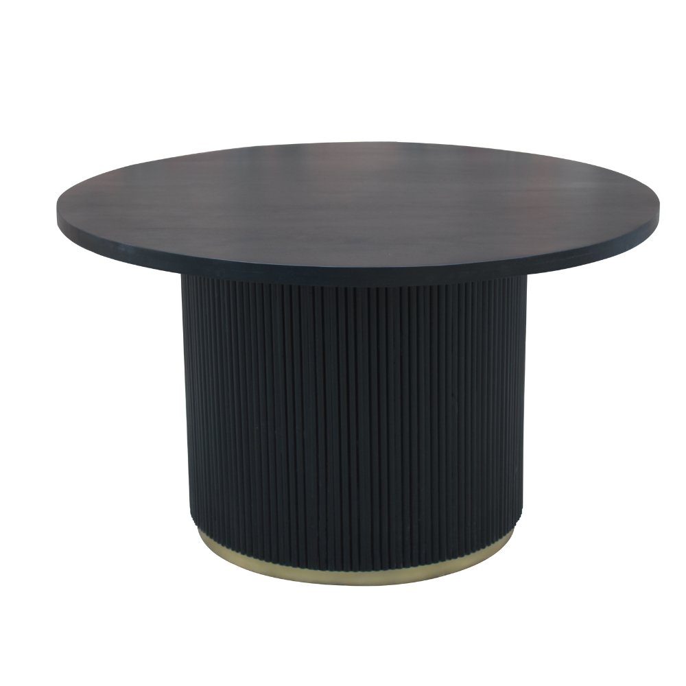 Dining table Elora Dimehouse Black LxWxH 135x135x9 Mango wood White photo front view
