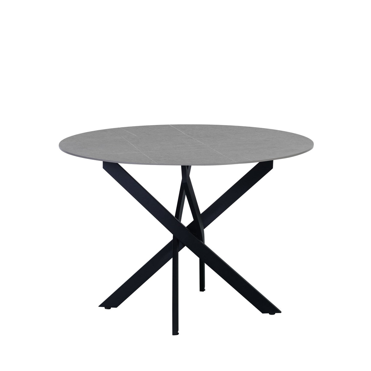 Vivian Gray dining table Dimehouse Gray LxWxH 121x121x11 Sintered stone White photo front view