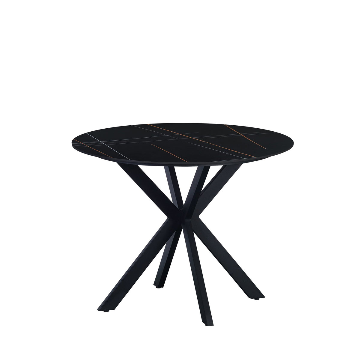 Dining table Yuna Black Dimehouse Black LxWxH 111x111x11 Sintered stone White photo diagonal front view