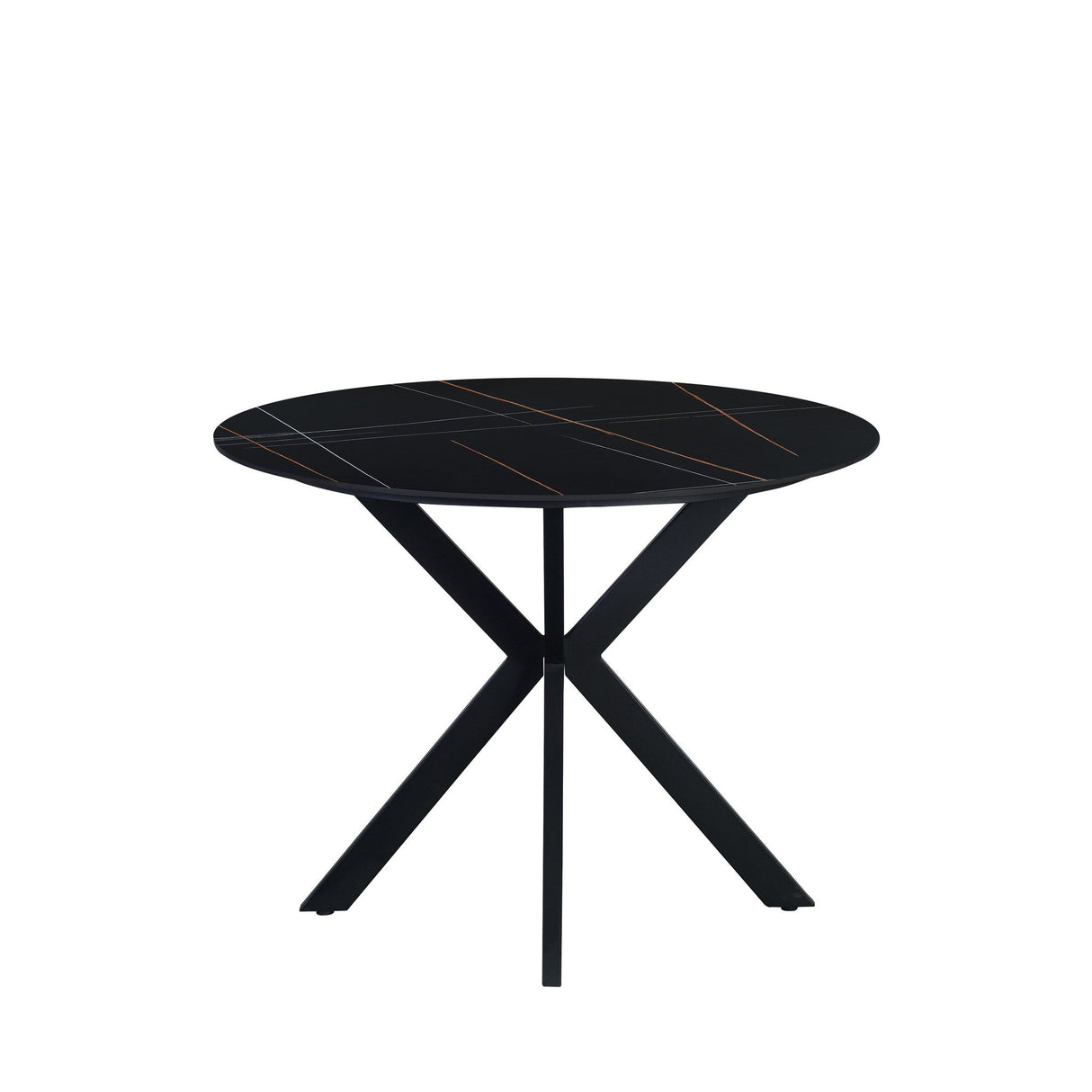 Dining table Yuna Black Dimehouse Black LxWxH 111x111x11 Sintered stone White photo front view