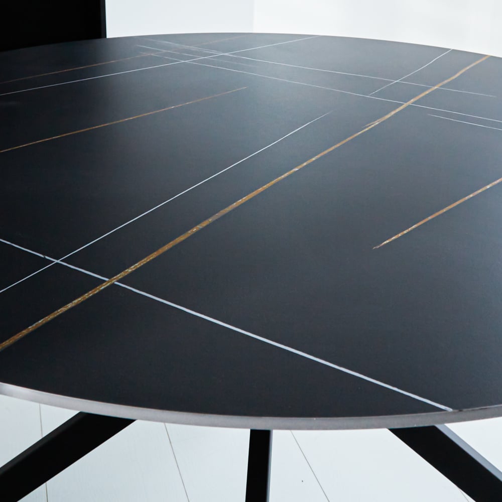 Dining table Yuna Black Dimehouse Black LxWxH 111x111x11 Sintered stone Atmospheric photo detail